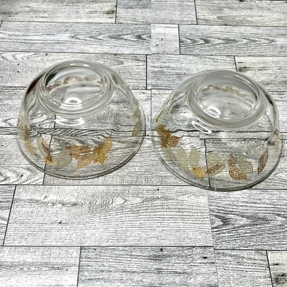 Vintage Mid Century Gold Leaf Bowl Set of 3